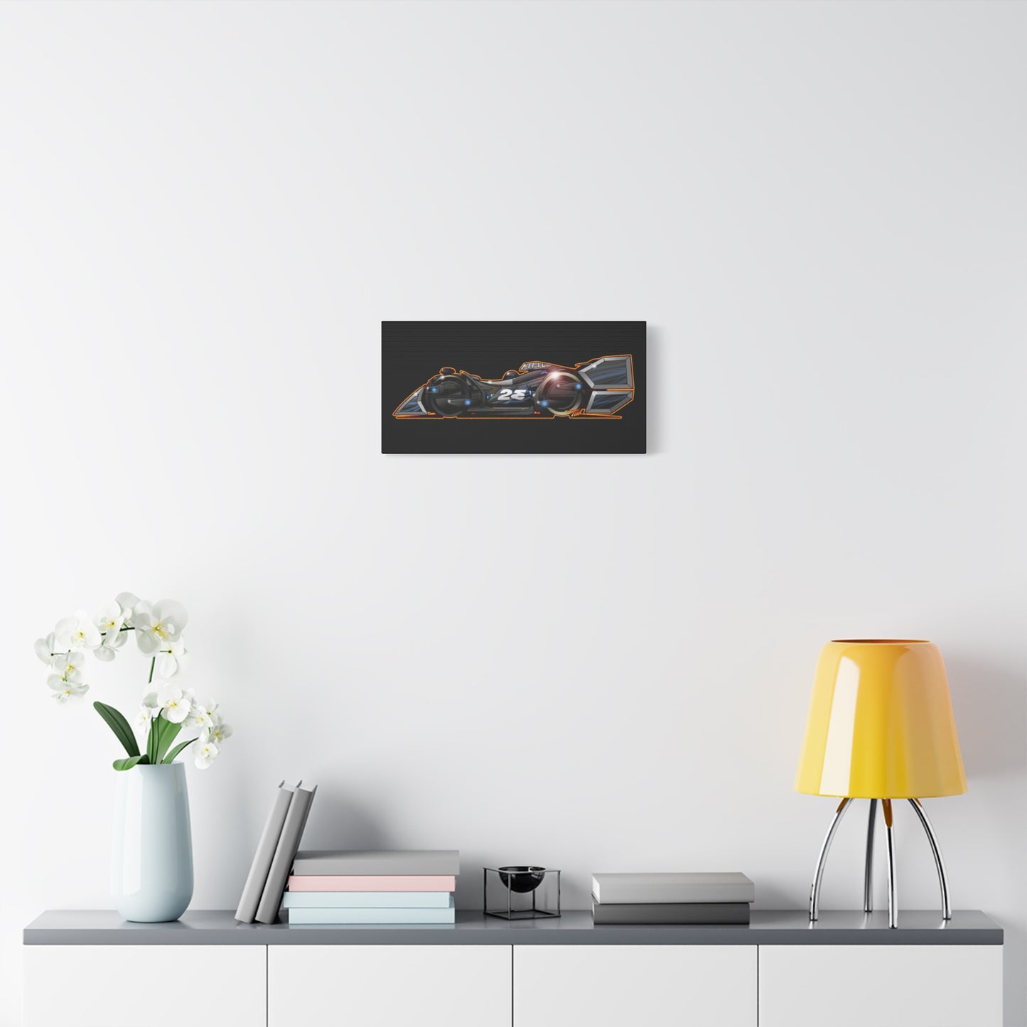 SPEED RACER GRAY GHOST Race Car Fireball Art Canvas Print