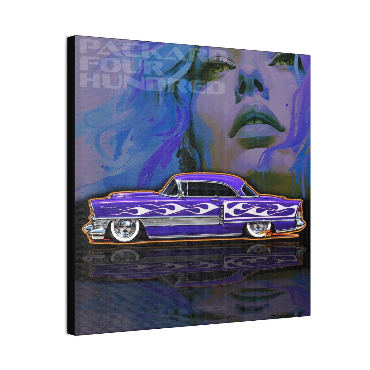 PACKARD 1955 Kustom Four Hundred Collectible Fireball Art Canvas Stretched Print