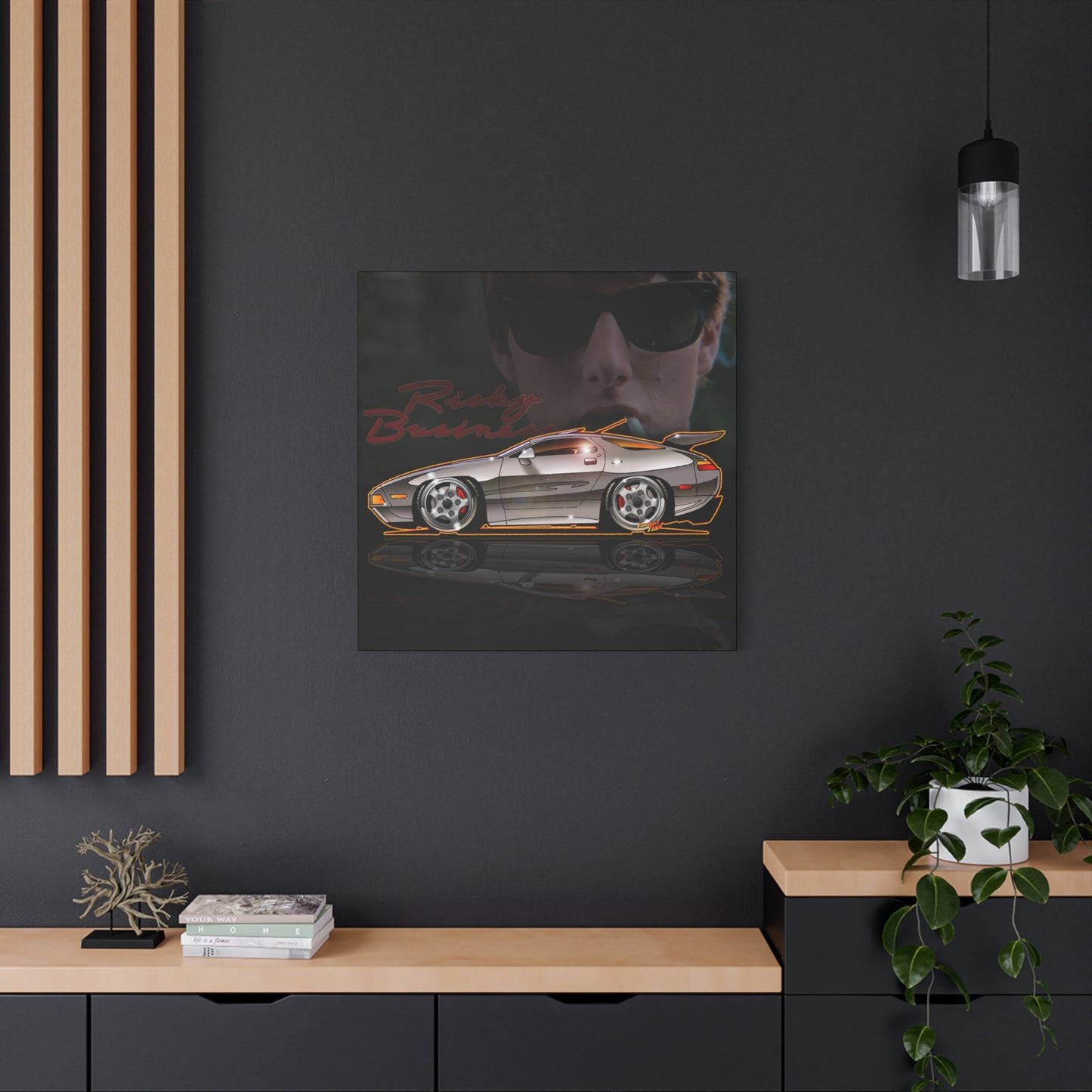 RISKY BUSINESS Porsche 928 Fireball Art Canvas Print - Sizes