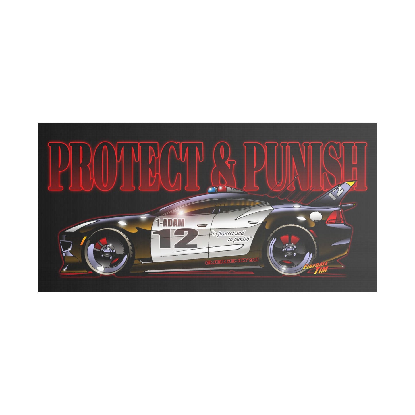 ADAM 12 FISKER KARMA Police Car Canvas Art Print - 11x14