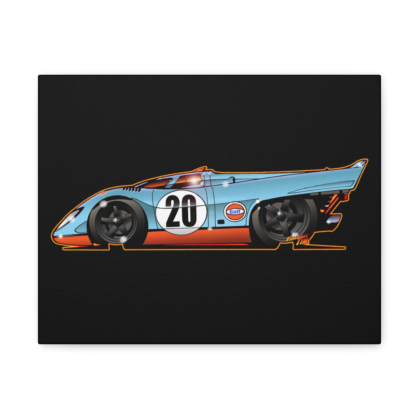 LE MANS Steve McQueen Porsche 917K Collectible Fireball Art Canvas Print - 11x14