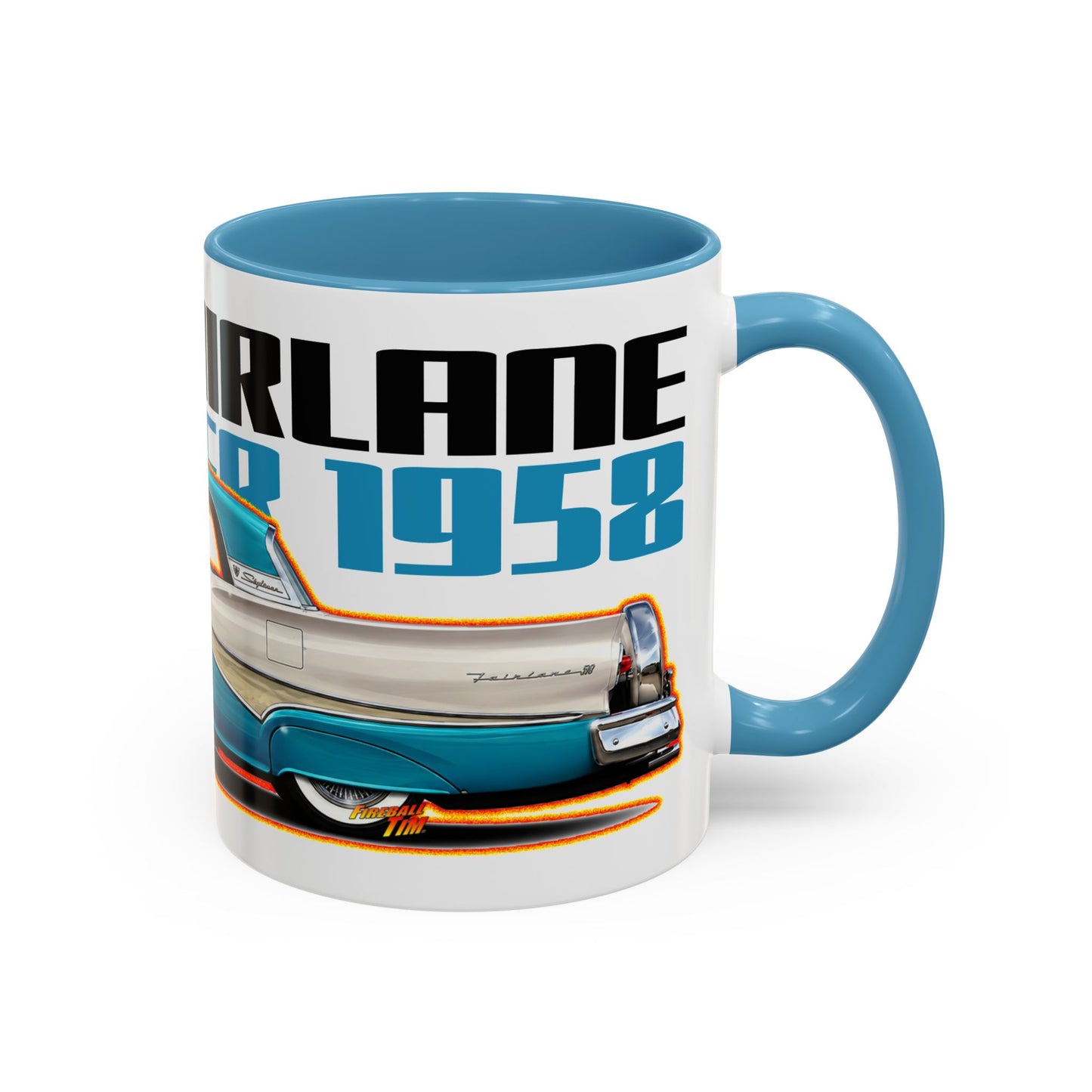 FORD FAIRLANE SKYLINER 1958 Collectible Fireball Art Coffee Mug - 2 Sizes