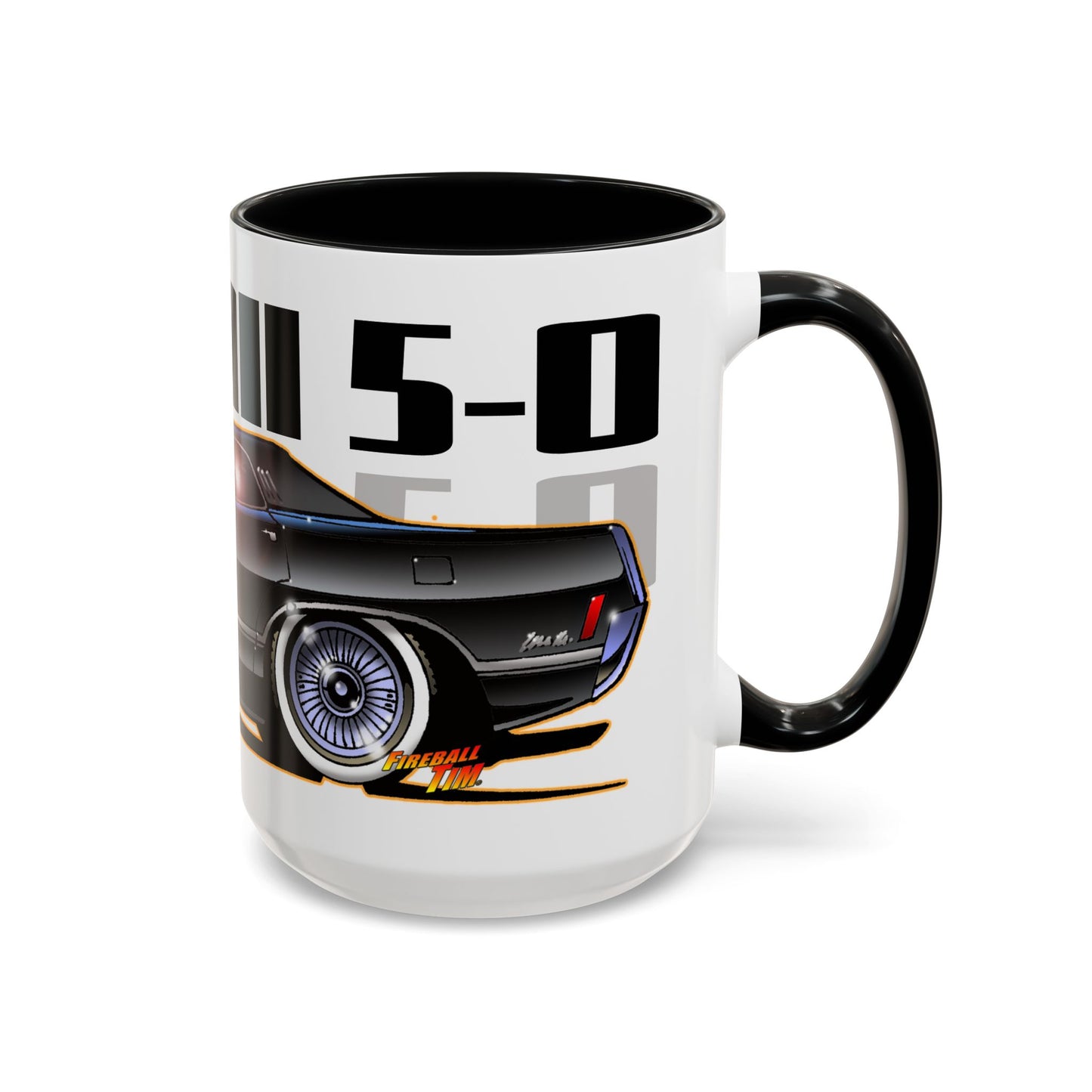 HAWAII 5-O McGarrett Mercury Park Lane Collectible Fireball Art Coffee Mug - 2 Sizes