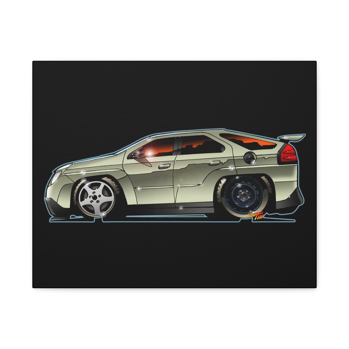 BREAKING BAD Pontiac Aztek Fireball Art Canvas Wall Print
