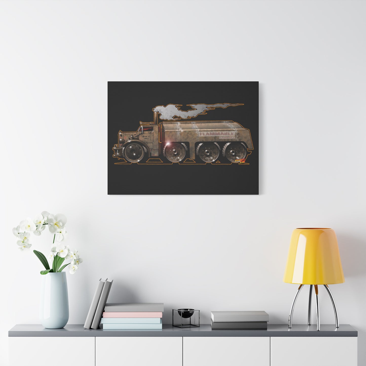 DUEL Killer Movie Truck Fireball Art Canvas Print - Sizes