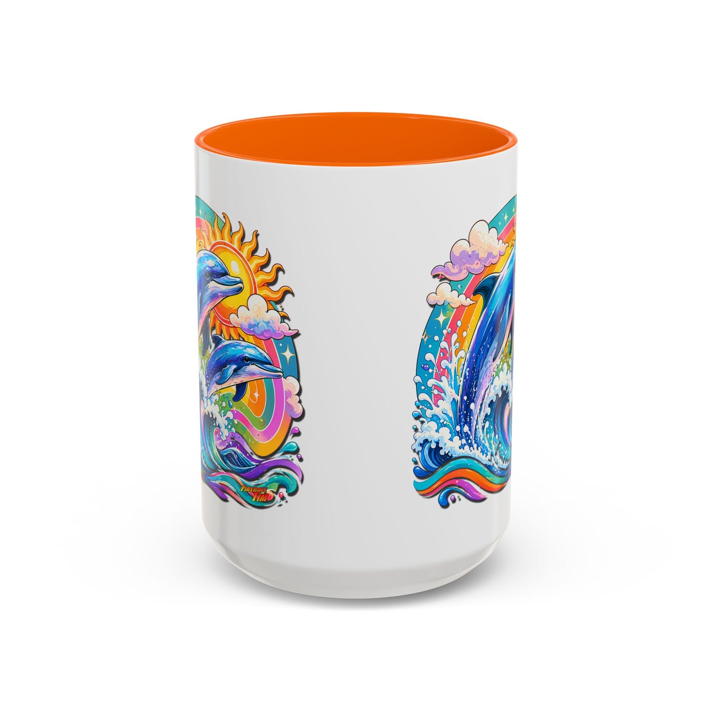 DOLPHIN SPLASH 2 Aquarium Series Fireball Art Coffee Mug - 2 Sizes