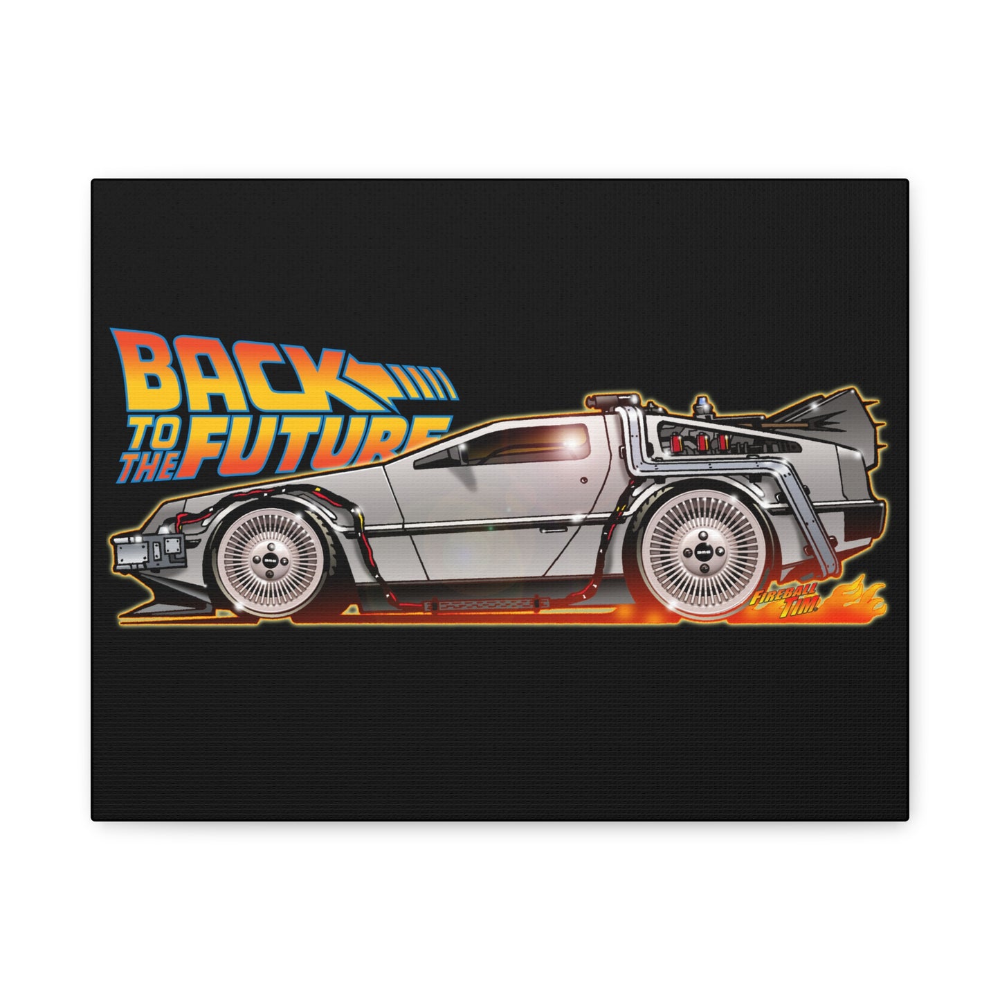 BACK TO THE FUTURE Delorean Time Machine Canvas Art Wall Print - 11x14