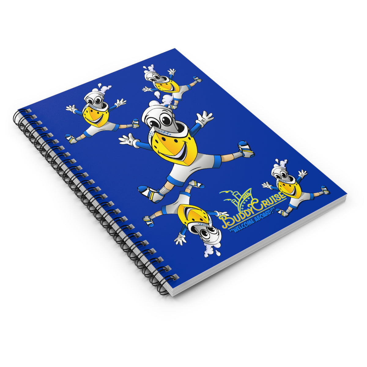 BUDDY CRUISE Mascot Spiral Notebook — Lined Journal for Kids & Cruise Fans