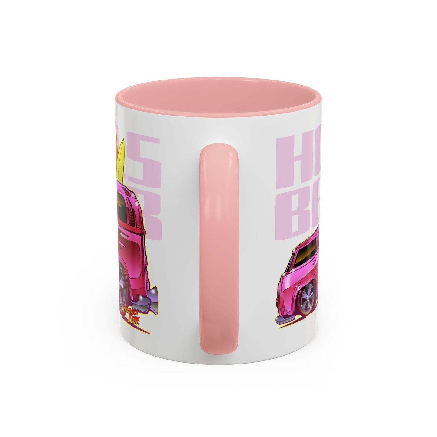 HOT WHEELS PINK BEACH BOMB VW Bus Collectible Fireball Art Coffee Mug - 2 Sizes