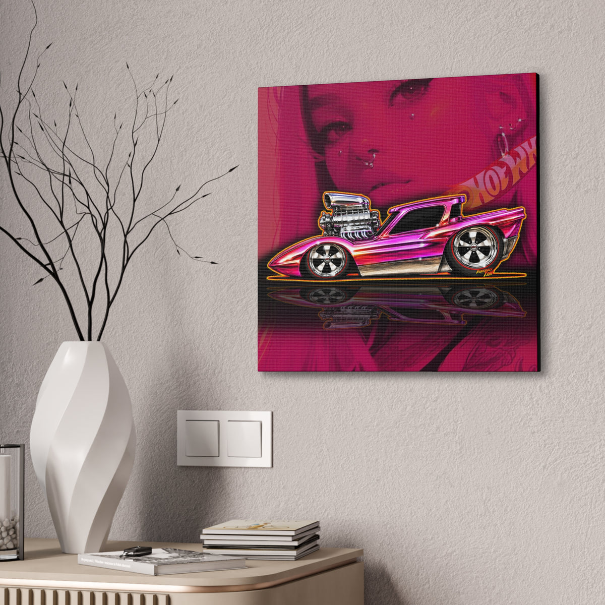 HOT WHEELS Sweet 16 PYTHON Collectible Fireball Art Canvas Stretched Print