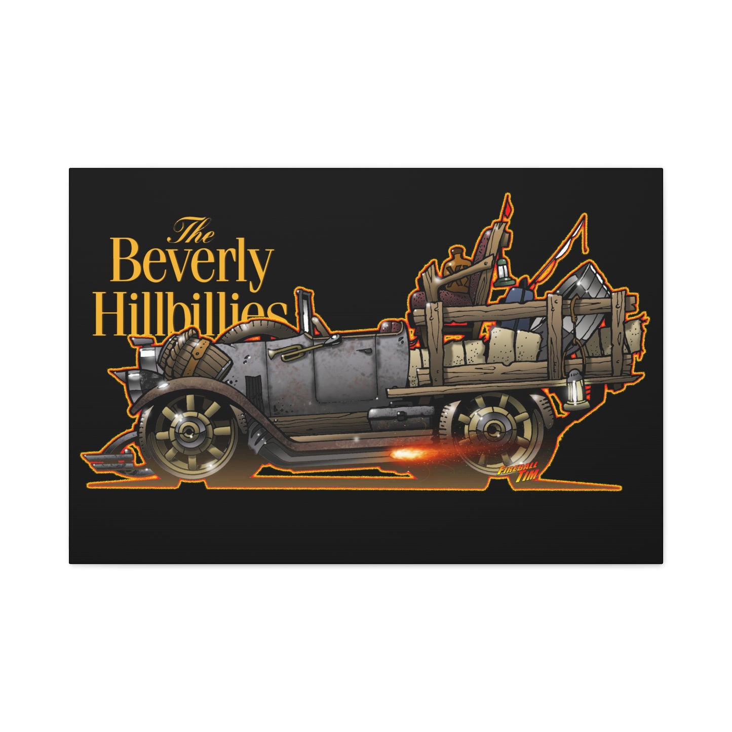 BEVERLY HILLBILLIES JALOPY Canvas Art Wall Print - 11x14