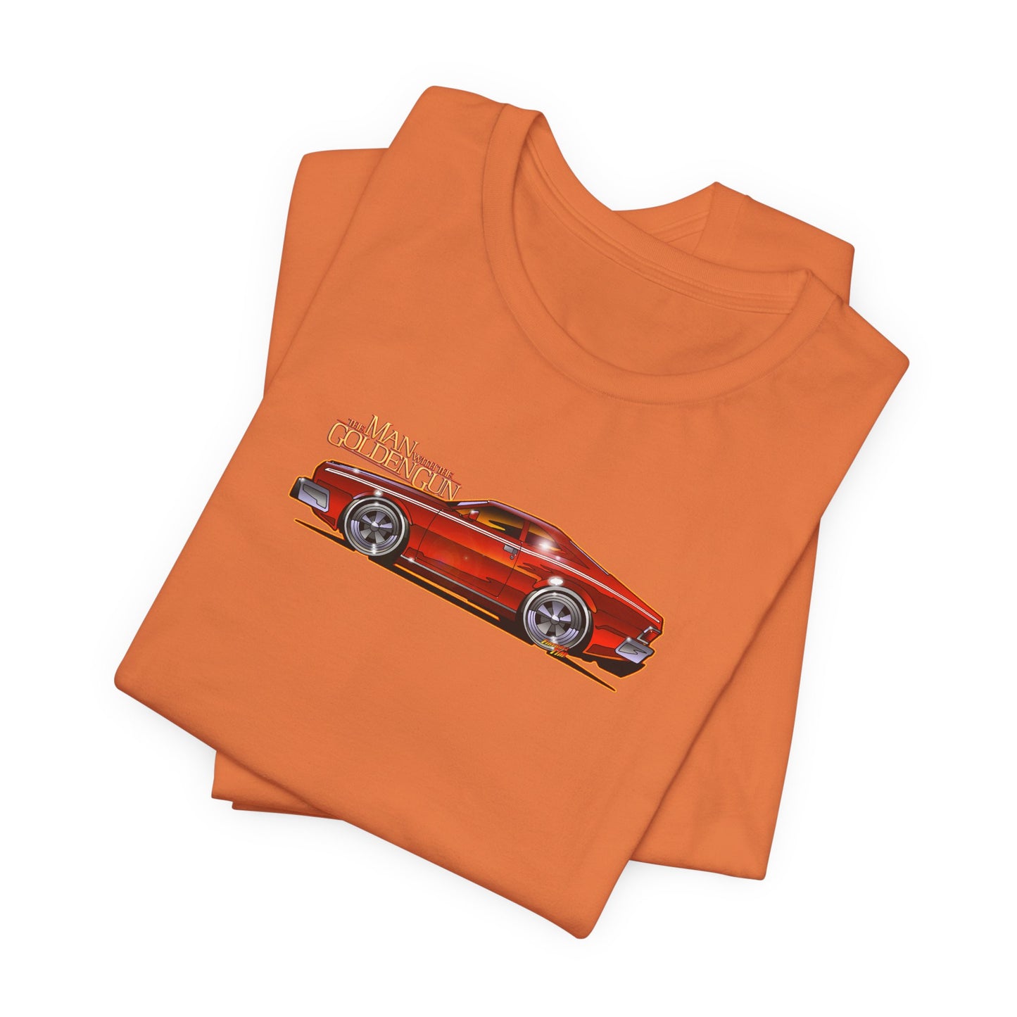 MAN WITH THE GOLDEN GUN AMC Hornet James Bond Fireball Art Short Sleeve Tee