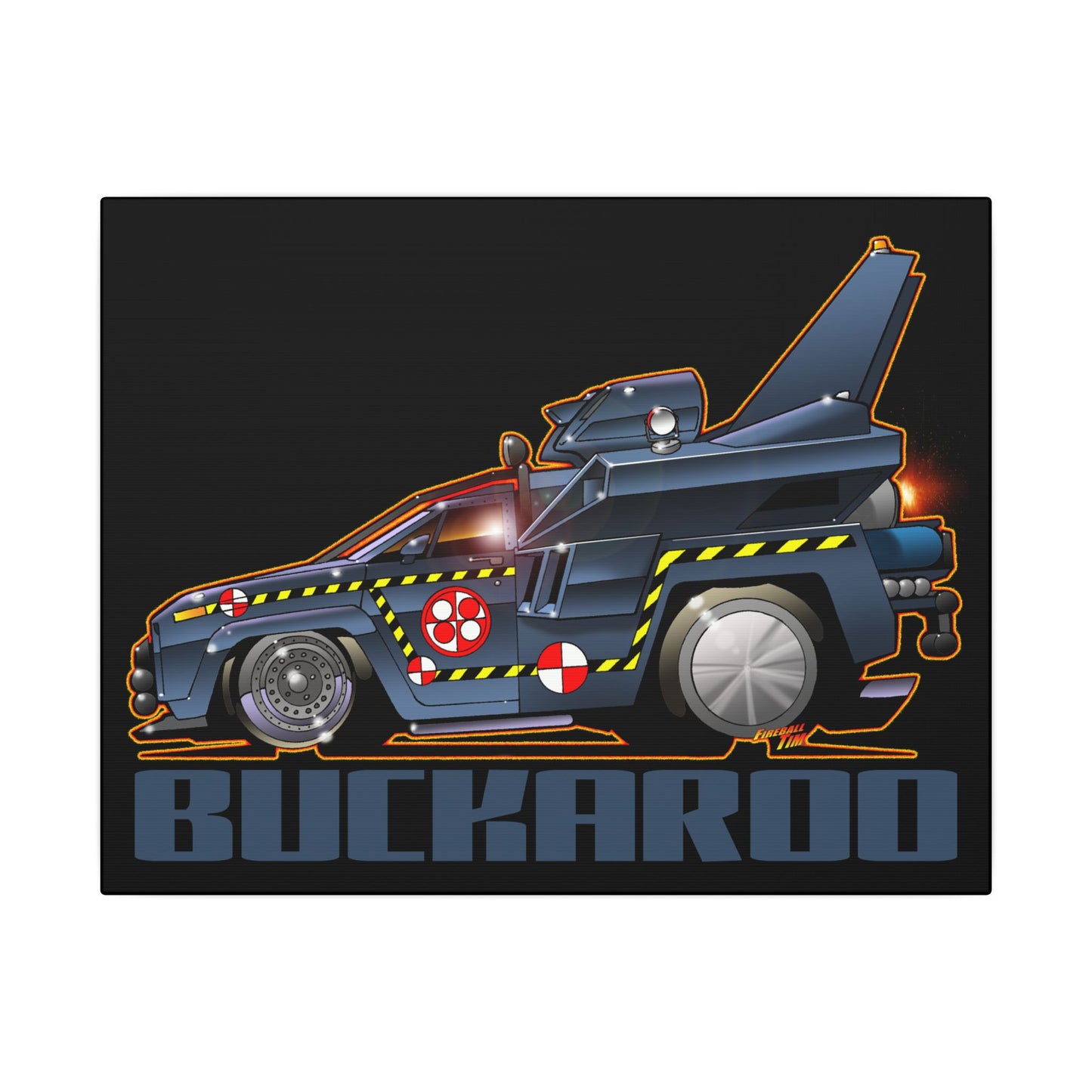 BUCKAROO BANZAI JET TRUCK Movie Car Fireball Art Canvas Print - 11x14