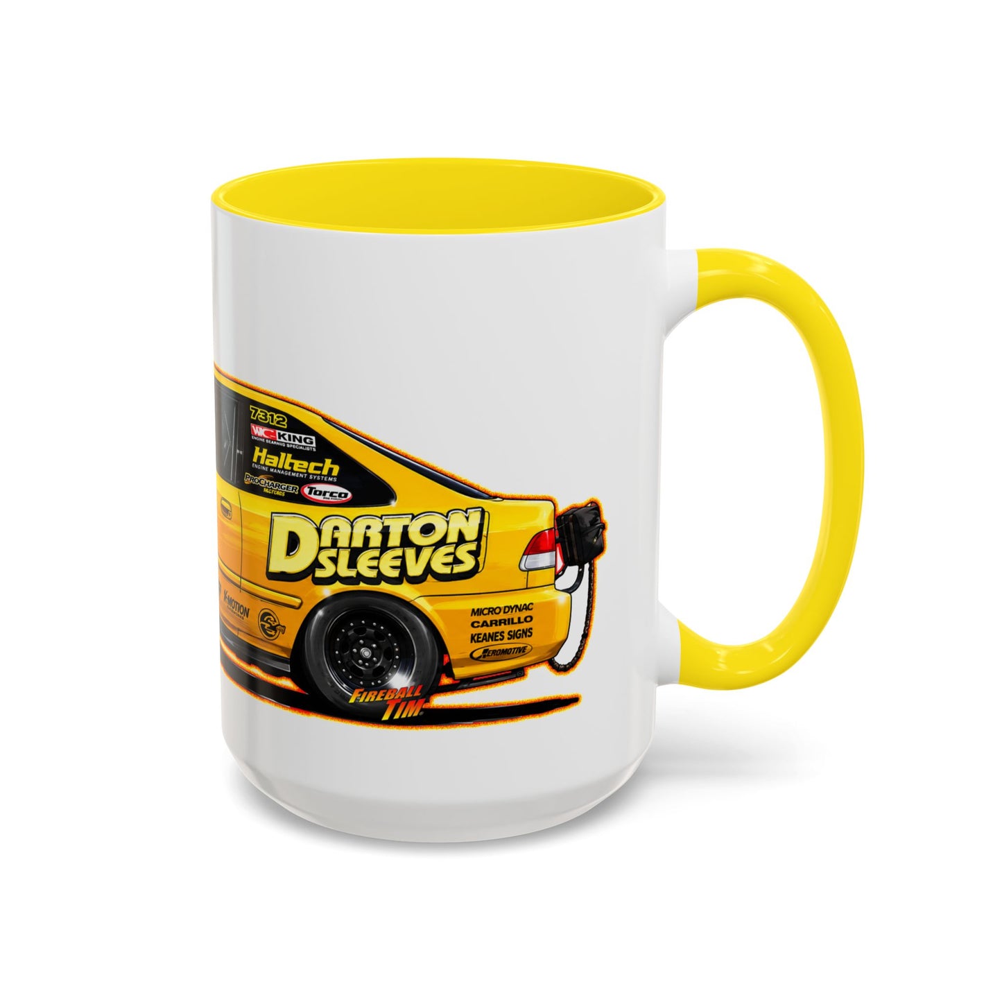 DARTON SLEEVES HONDA Drag Car Collectible Fireball Art Coffee Mug - 2 Sizes
