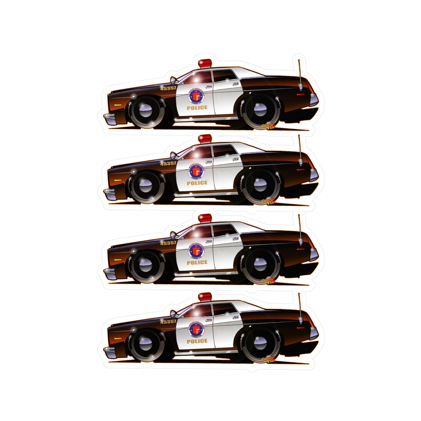 TJ HOOKER POLICE CAR Decal Stickers - 4 Sizes