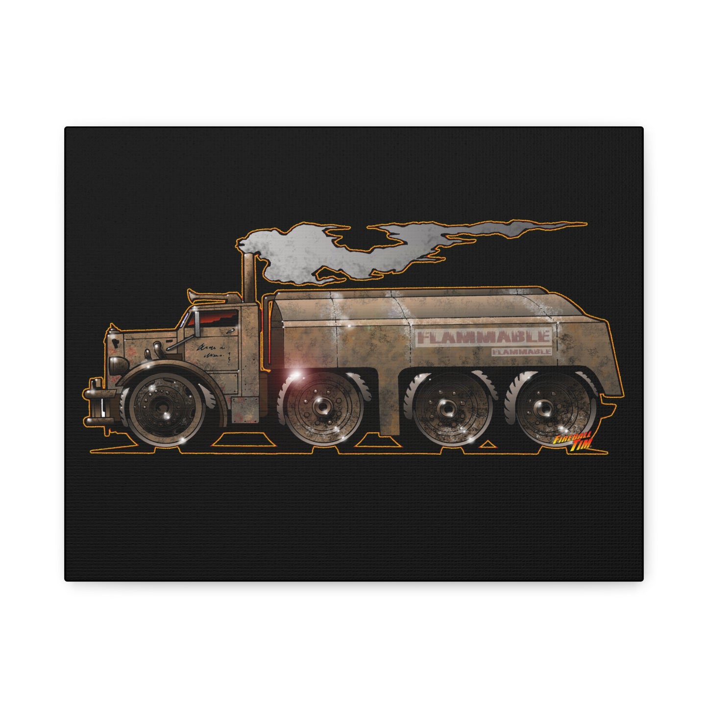 DUEL Killer Movie Truck Fireball Art Canvas Print - Sizes