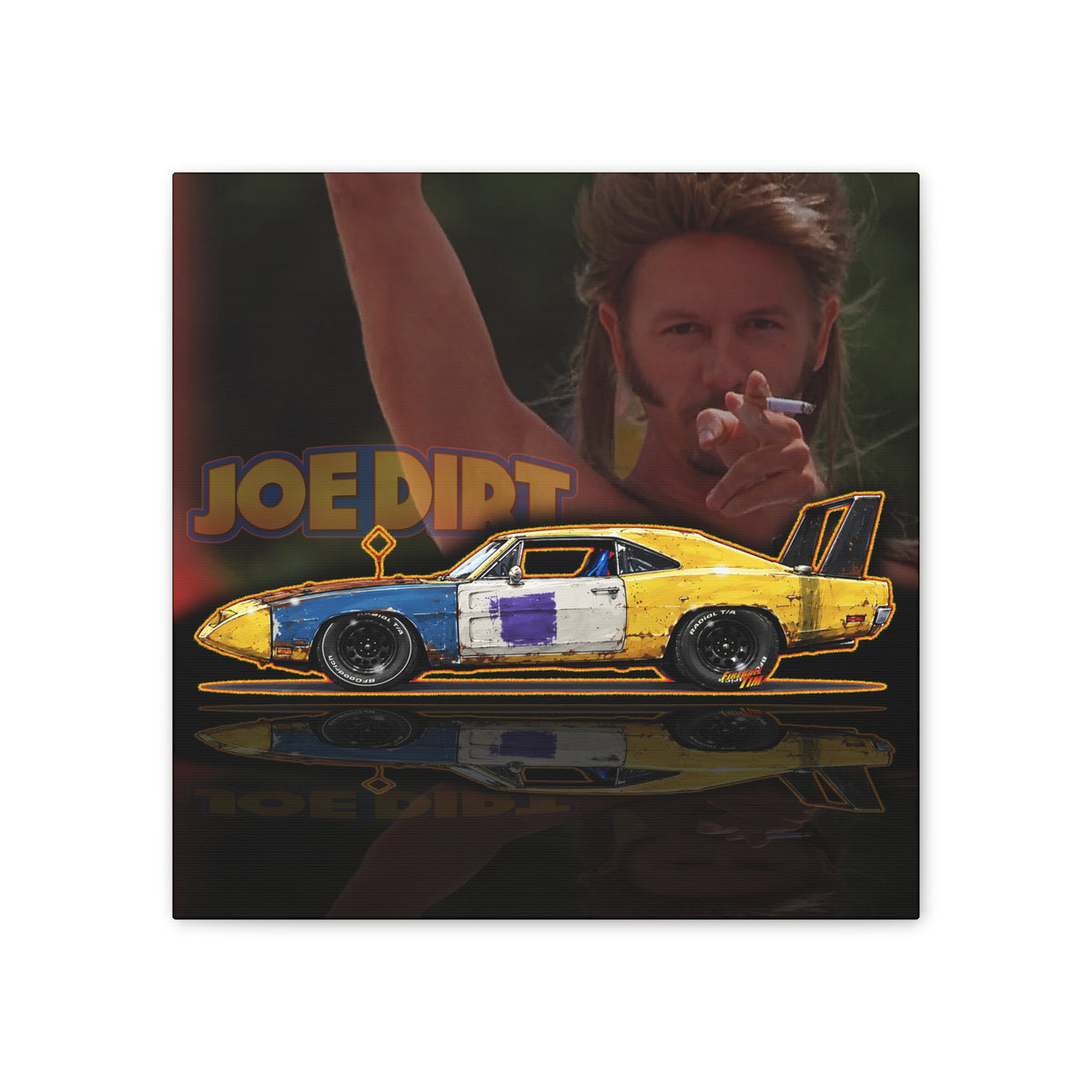 CHEVY NOVA WAGON 1965 Collectible Fireball Art Canvas Stretched Print