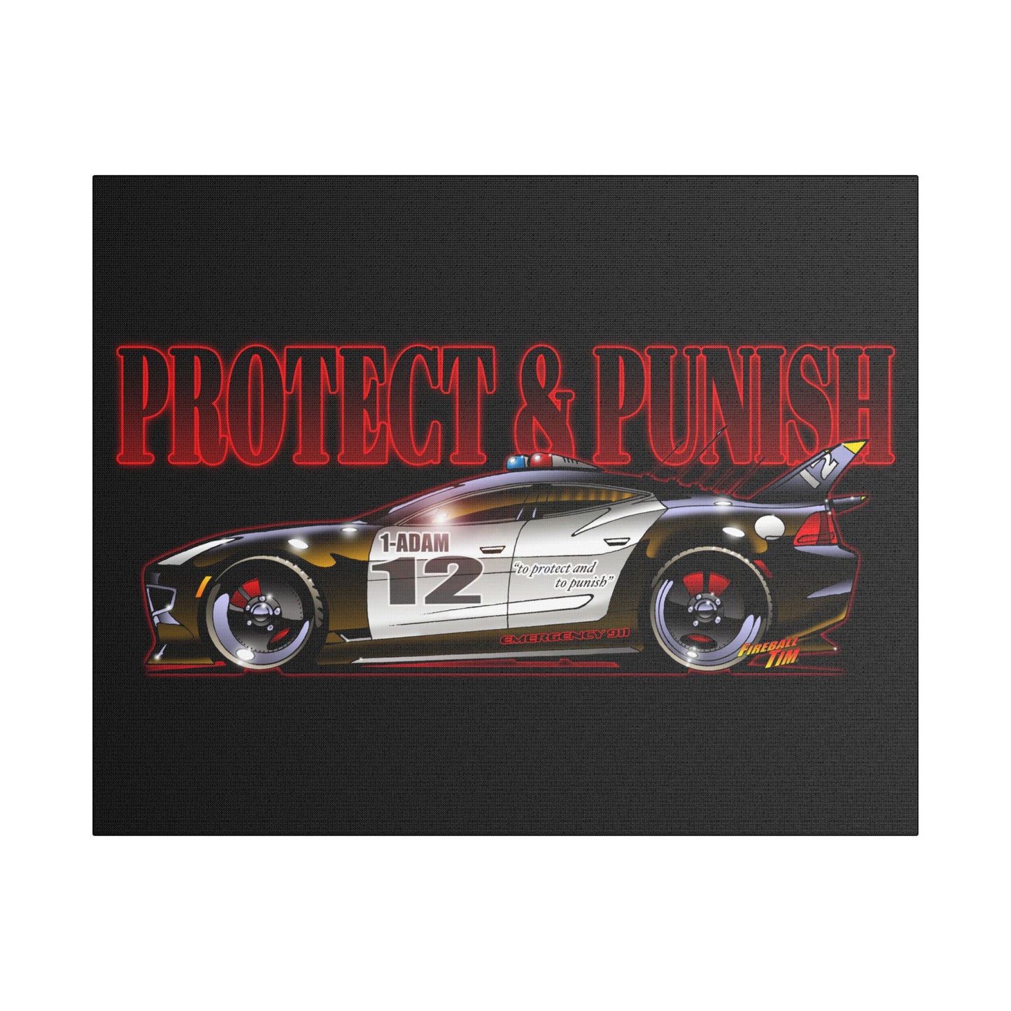 ADAM 12 FISKER KARMA Police Car Canvas Art Print - 11x14