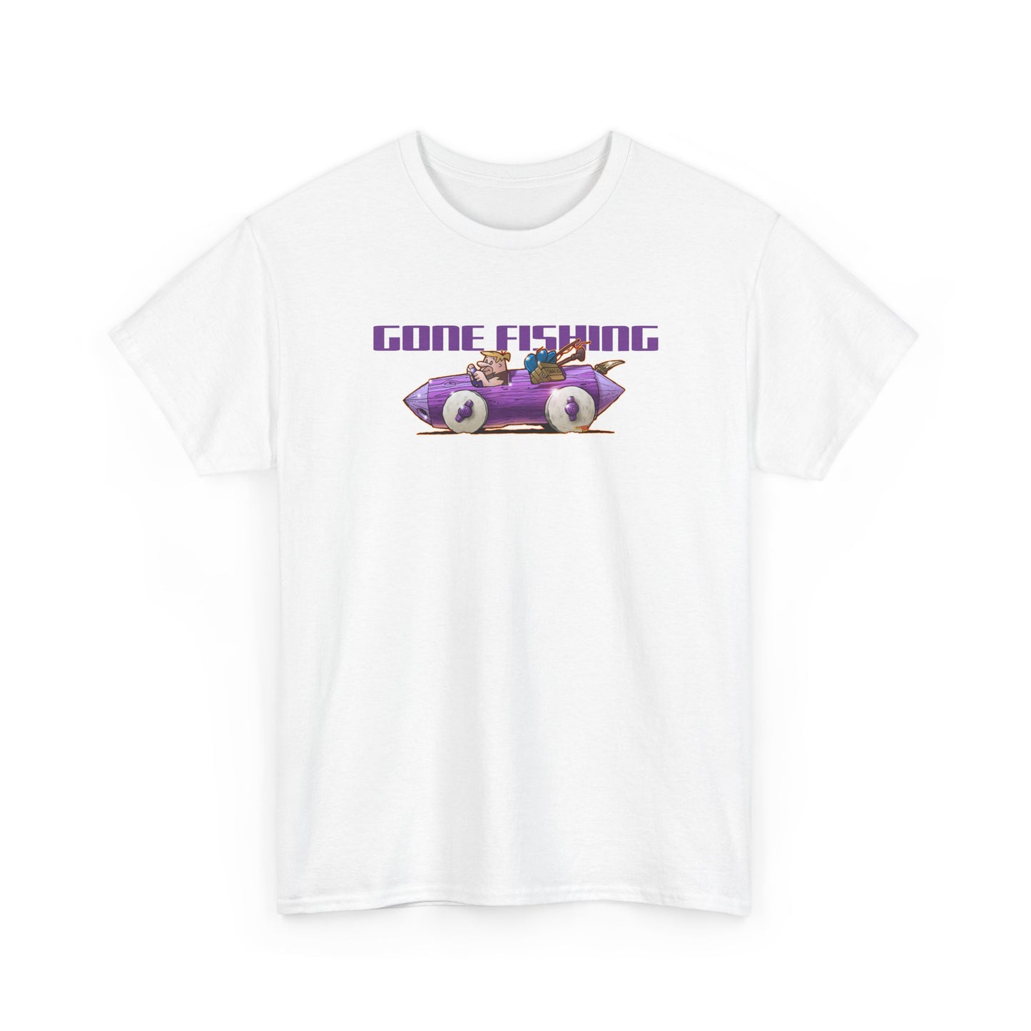 FLINSTONES BARNEY RUBBLE Gone Fishing Fireball Tee Shirt - Multiple Colors