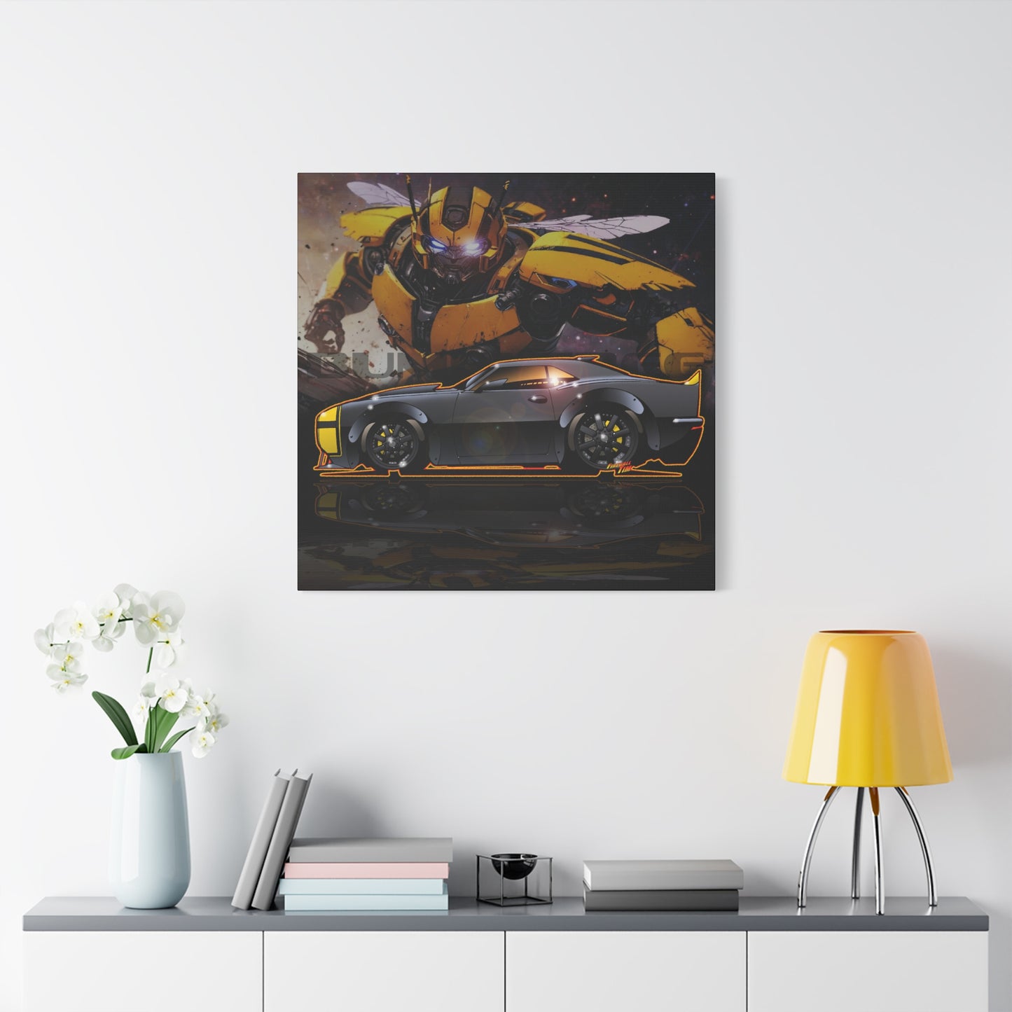 TRANSFORMERS BUMBLEBEE 1967 Camaro Fireball Art Canvas Print