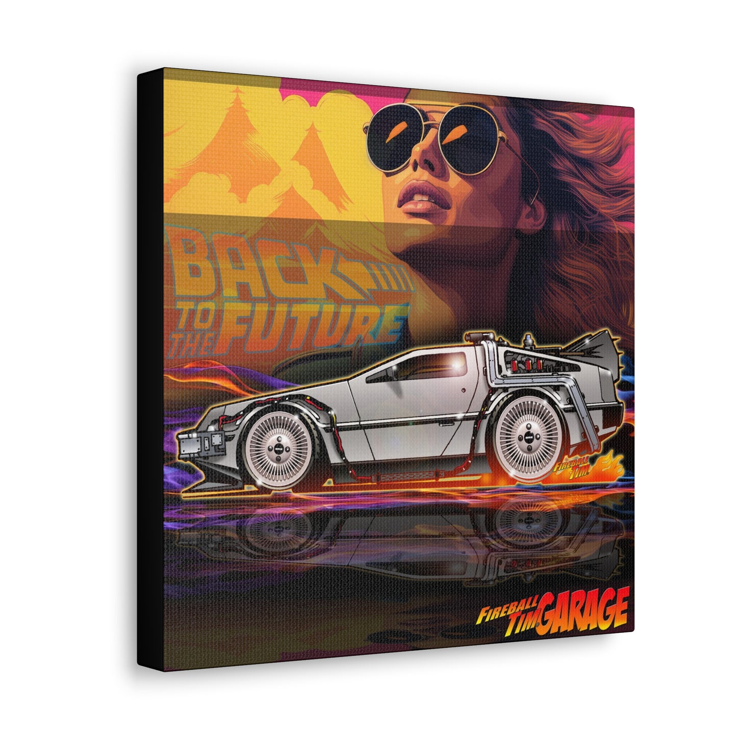 BACK TO THE FUTURE Delorean Time Machine Concept Art Canvas MASTERPRINT 3 Sizes