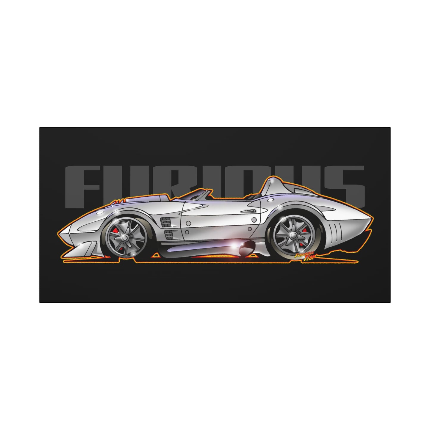 FAST AND FURIOUS Grand Sport Stingray Corvette Fireball Art Canvas Art Wall Print