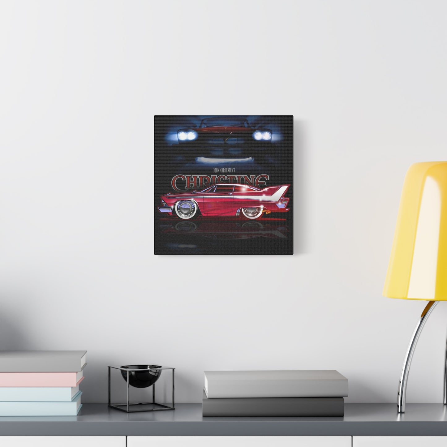 CHRISTINE 1958 Plymouth Fury Movie Car Fireball Art Canvas Print