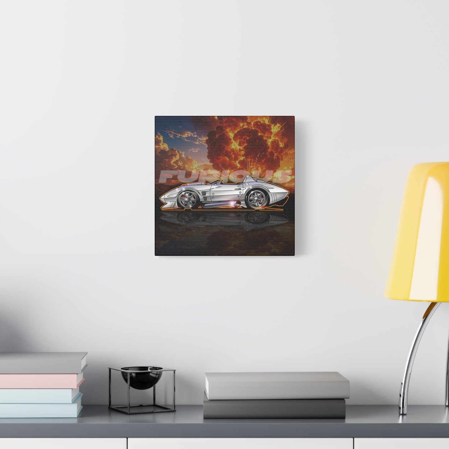 FAST AND FURIOUS Grand Sport Stingray Corvette Fireball Art Canvas Print