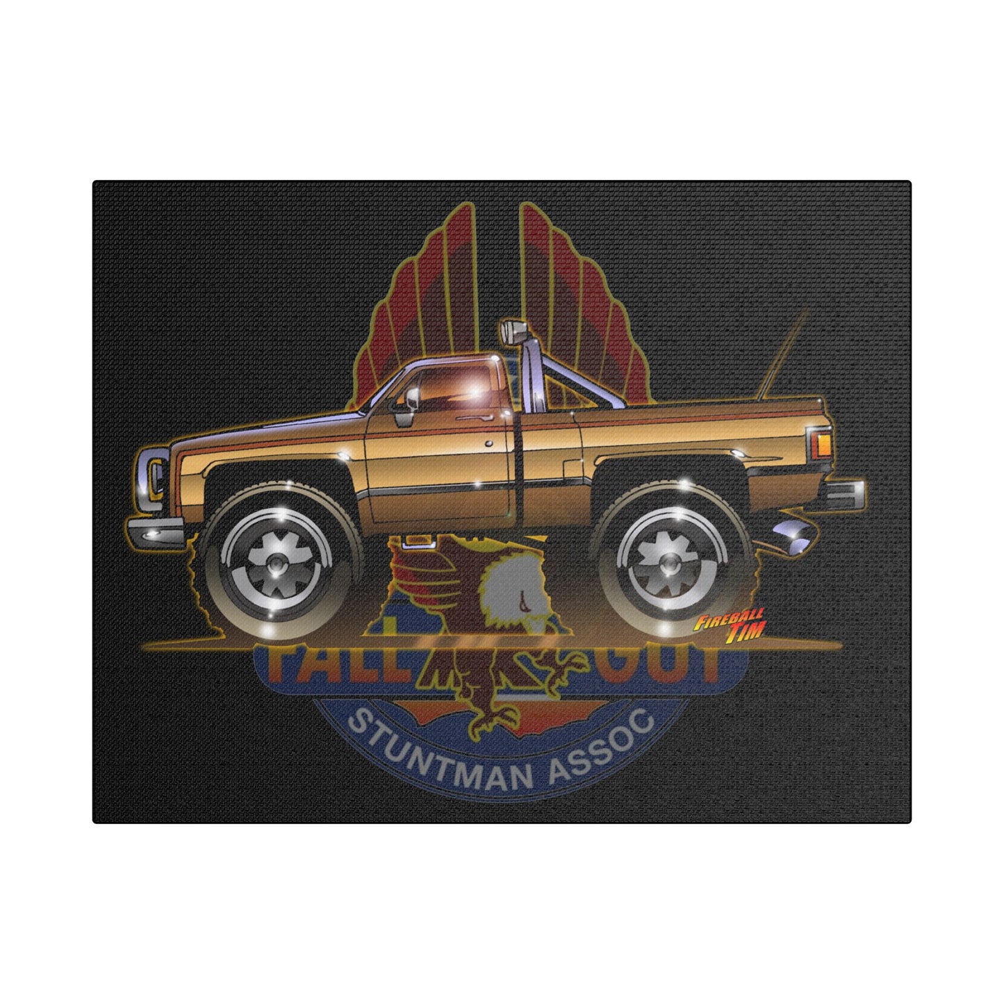 THE FALL GUY 1982 GMC K-2500 TV Show Truck Canvas Art Print - 11x14