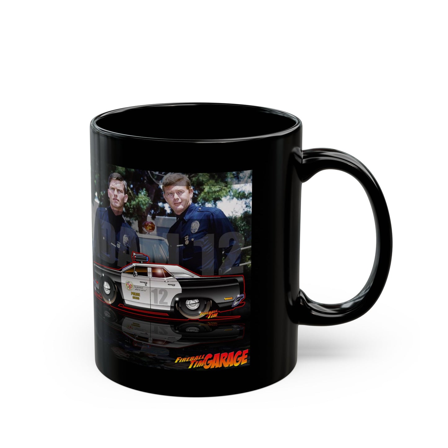 ADAM 12 TV Show 1967 PLYMOUTH BELVEDERE Police Car Collectors Coffee Mug - 11oz