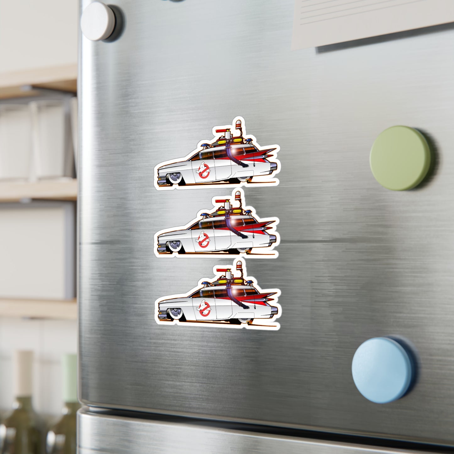 GHOSTBUSTERS ECTO 1 Fireball Art Decal Stickers - 4 Sizes