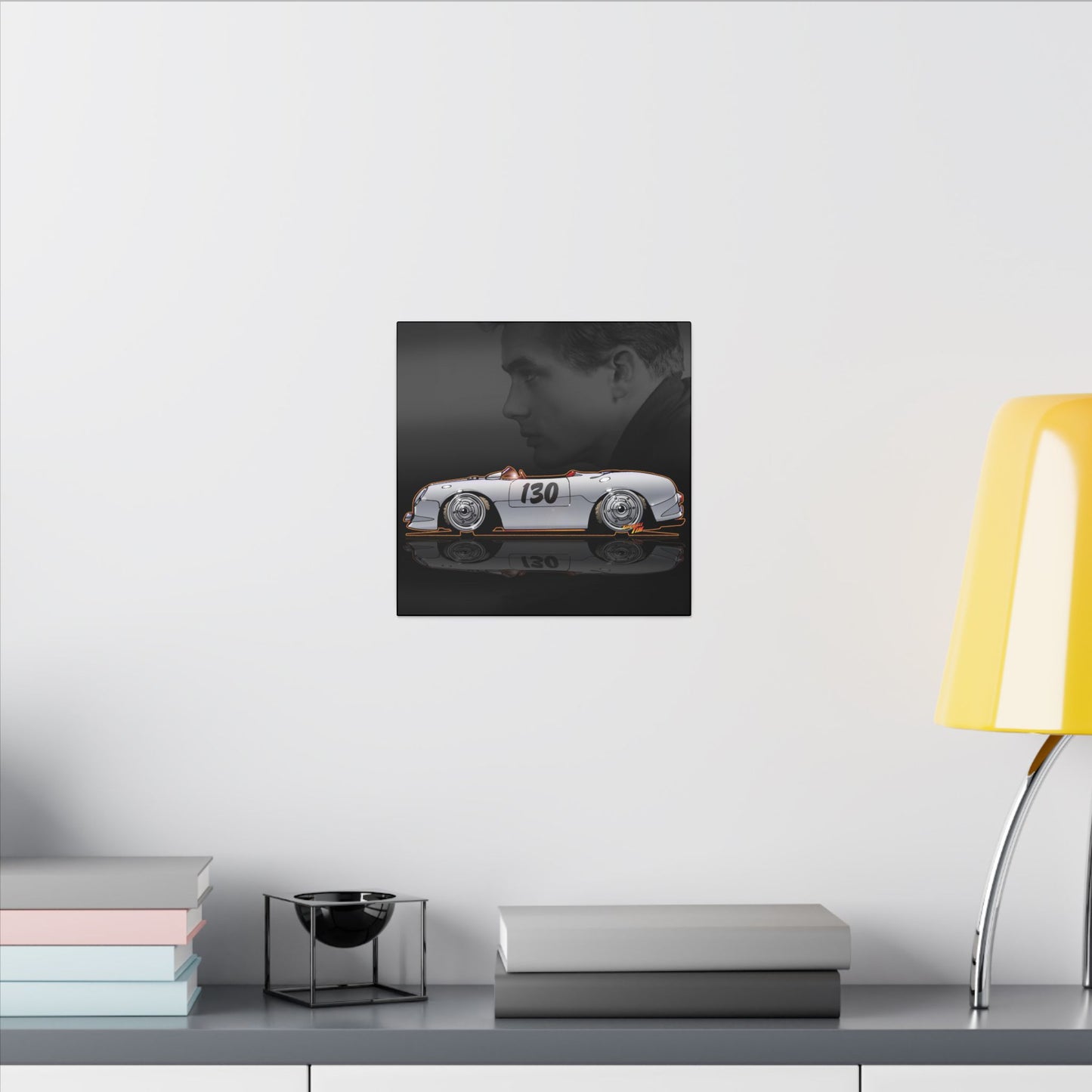 JAMES DEAN PORSCHE 550 Spyder Lil' Bastard Fireball Art Canvas Print