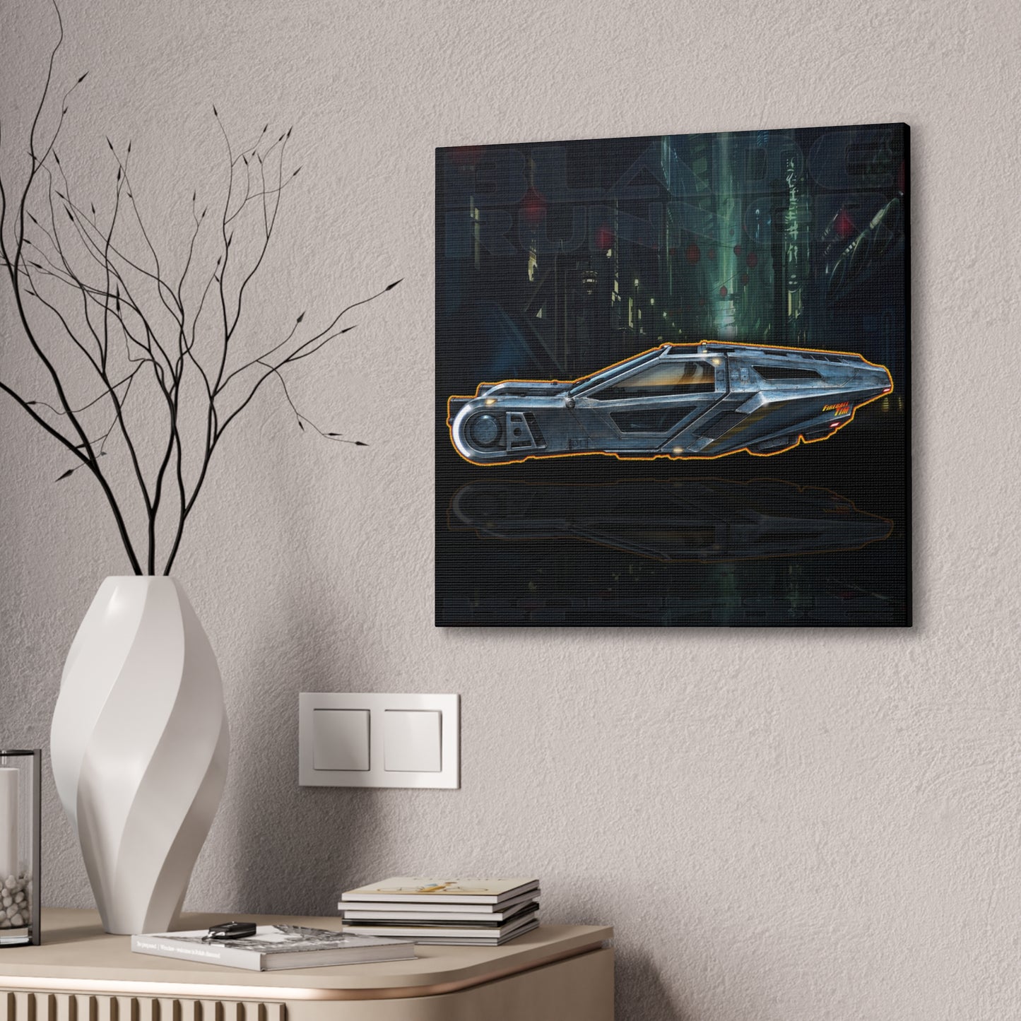 BLADE RUNNER 2049 SPINNER Collectible Fireball Art Canvas Stretched Print