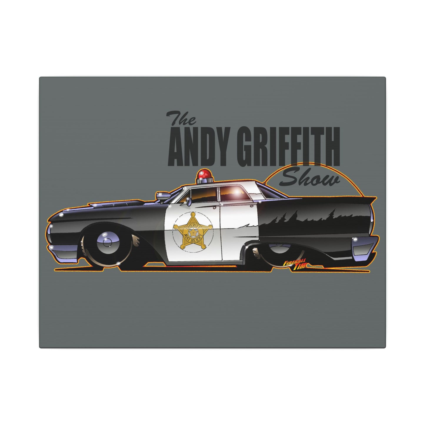 ANDY GRIFFITH SHOW 1963 Ford Galaxie Police Patrol Car Canvas Art Print - 11x14