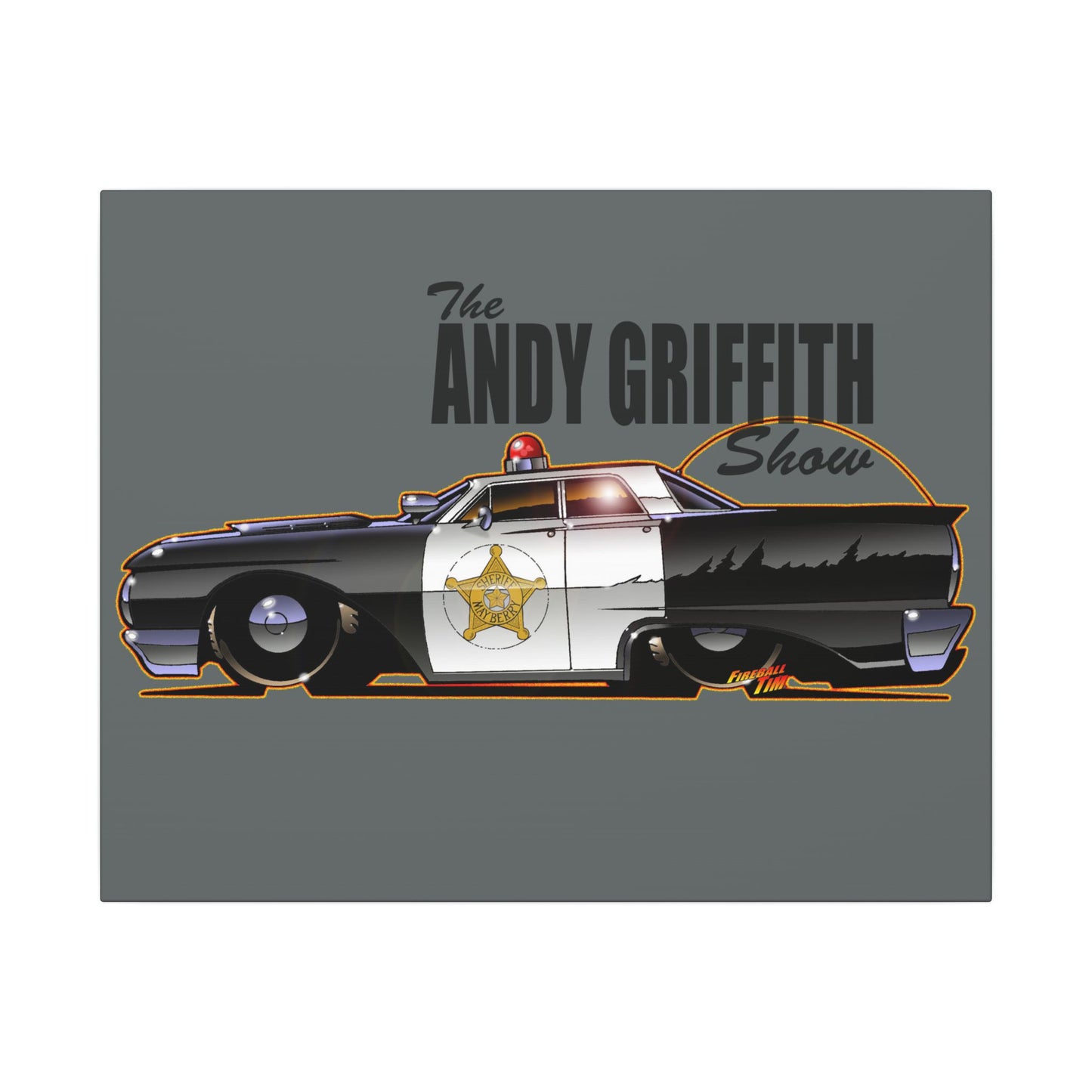 ANDY GRIFFITH SHOW 1963 Ford Galaxie Police Patrol Car Canvas Art Print - 11x14