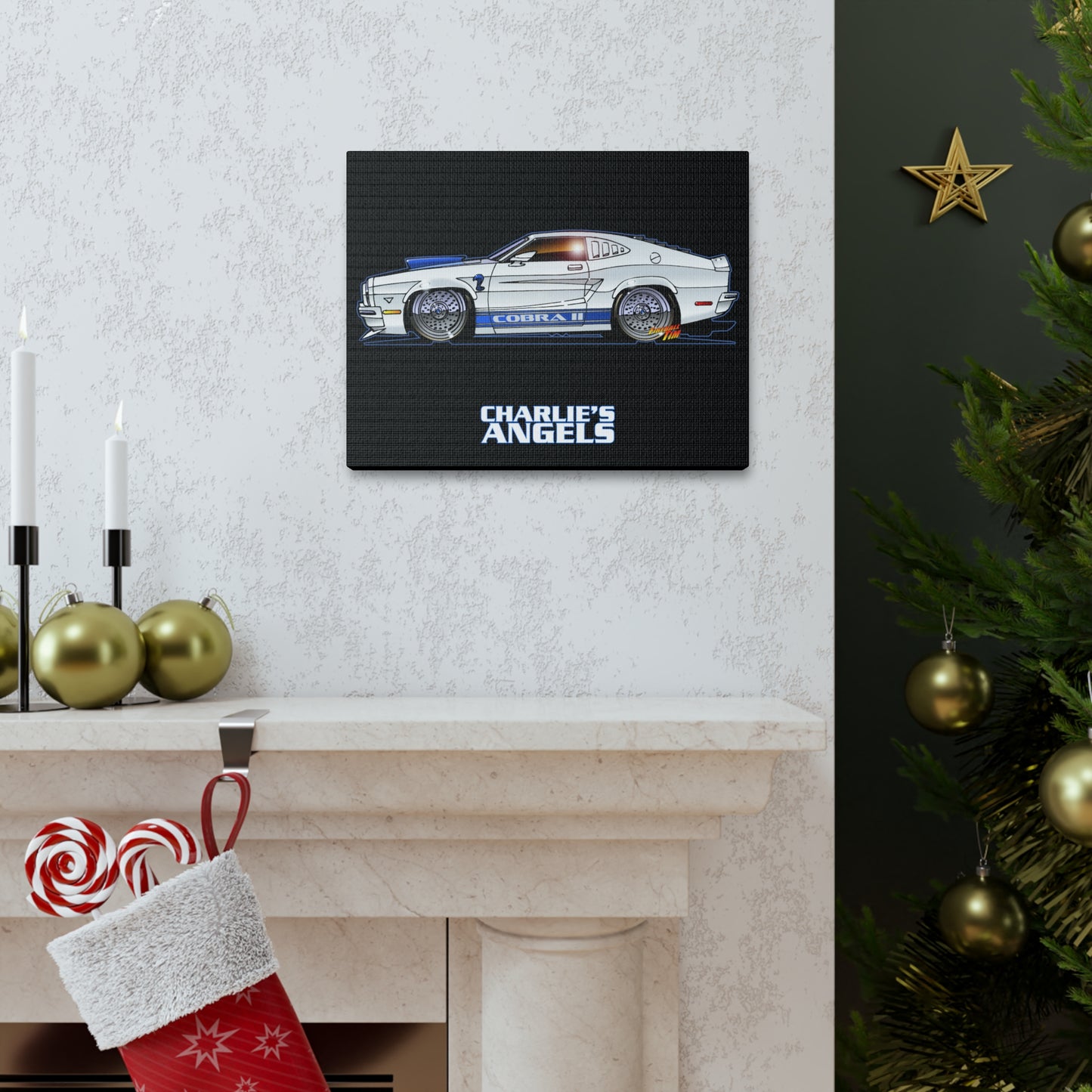 CHARLIES ANGELS TV Show Ford Mustang Cobra 2 Concept Art Canvas Print 11x14