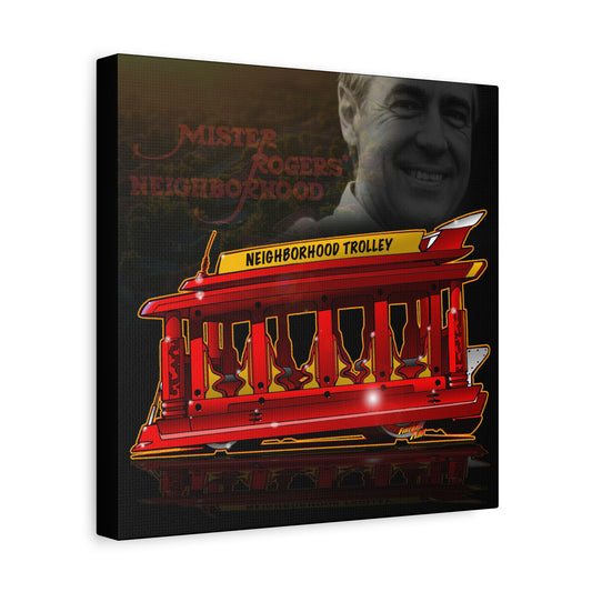 MISTER ROGERS NEIGHBORHOOD TROLLEY Canvas Art Wall Print - 12X12
