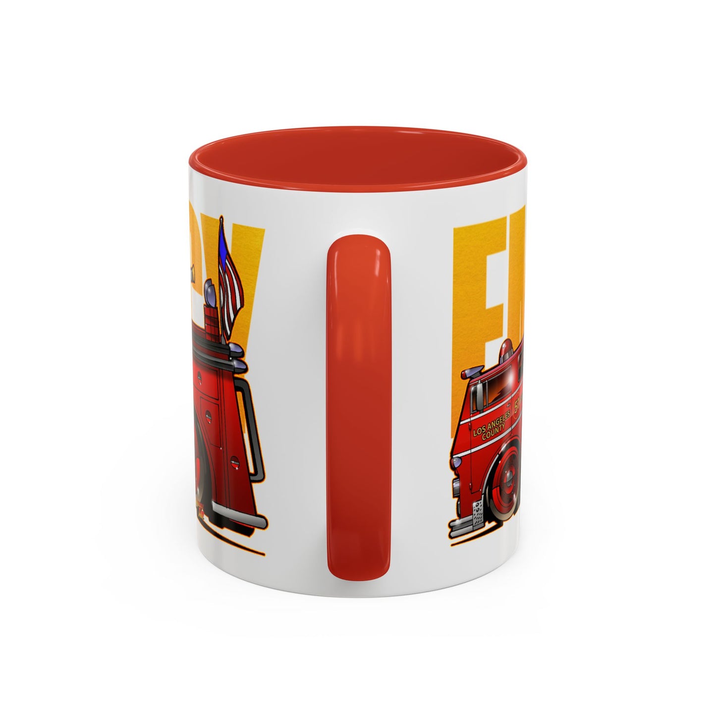 EMERGENCY ENGINE 51 Fire Truck Collectible Art Coffee Mug - 2 Sizes