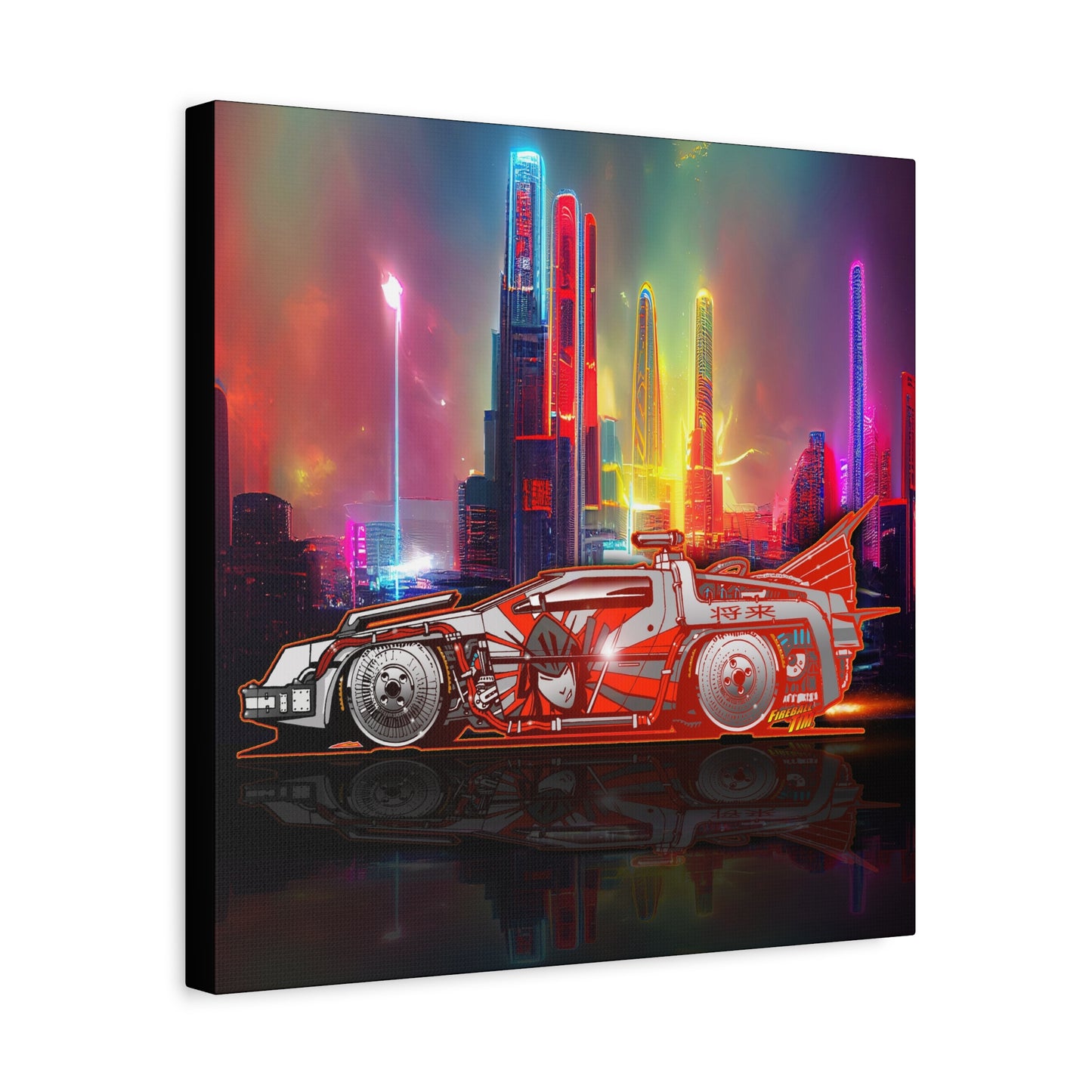 BACK TO THE FUTURE DELOREAN Time Machine Bosozoku Canvas Art Print 2 Sizes
