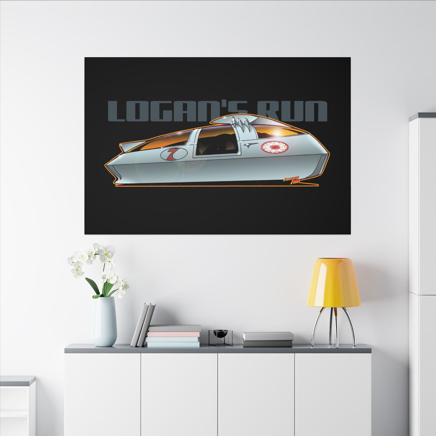 LOGAN'S RUN Sci Fi TV Car Collectible Fireball Art Canvas Print