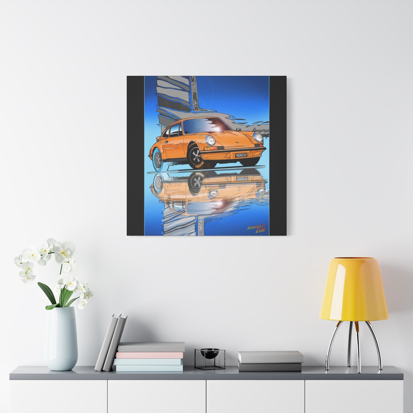 PORSCHE 911 CARRERA RSR IROC Fireball Art Canvas Print
