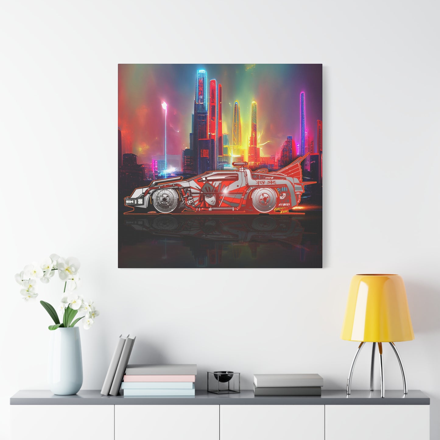 BACK TO THE FUTURE DELOREAN Time Machine Bosozoku Canvas Art Print 2 Sizes