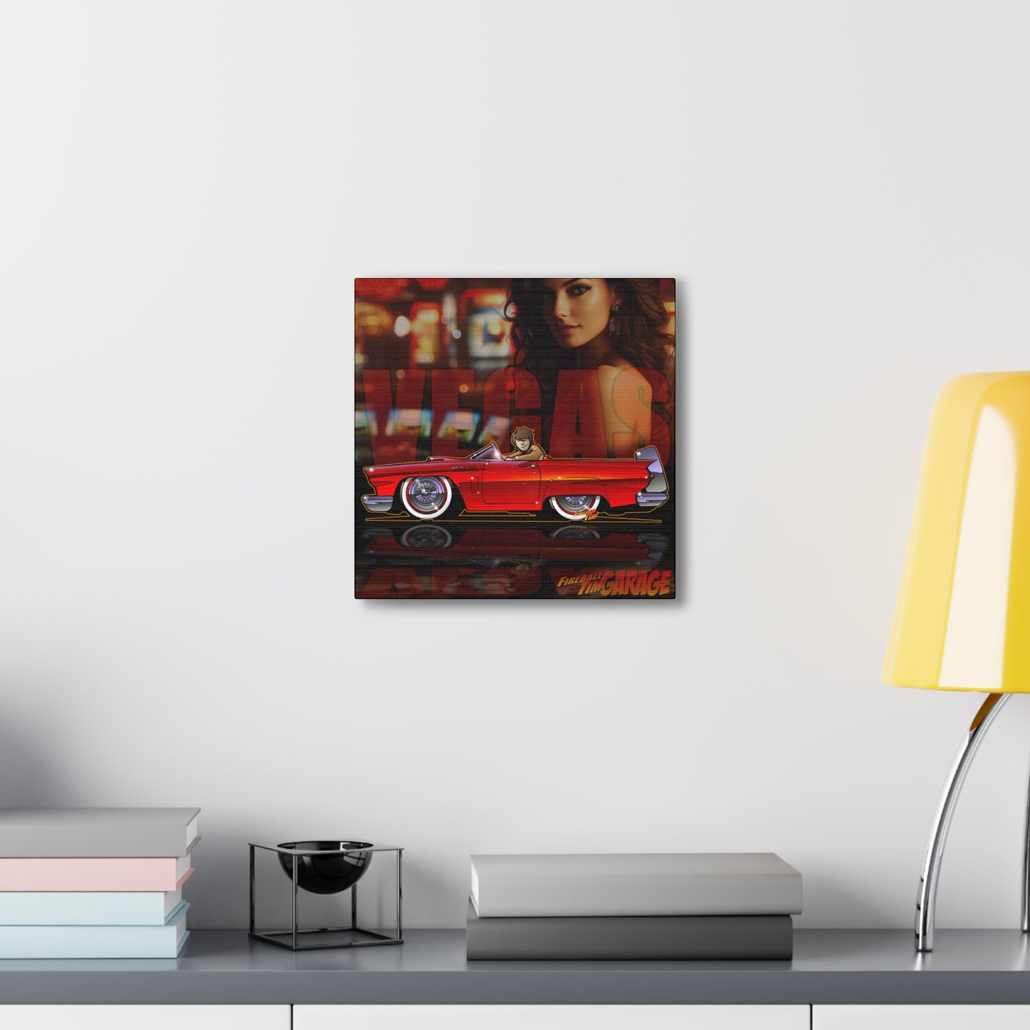 VEGAS THUNDERBIRD TV Car Robert Urich Concept Art Canvas MASTERPRINT 3 Sizes