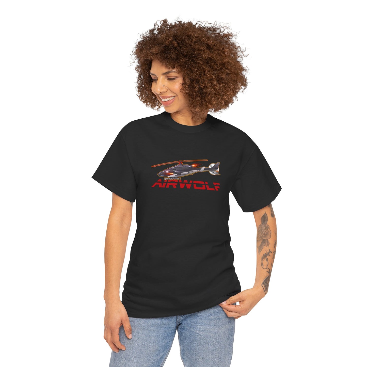 AIRWOLF Helicopter Concept Art Cotton Tee Shirt Mutiple Colors