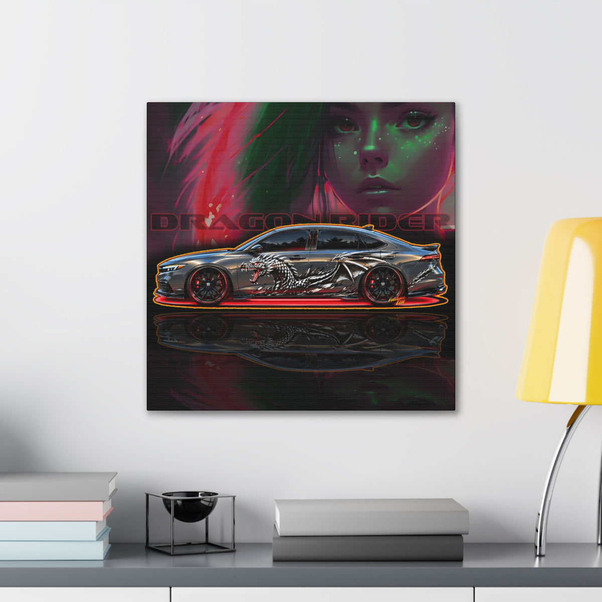 HONDA ACCORD 2025 Dragon Rider Collectible Fireball Art Canvas Stretched Print