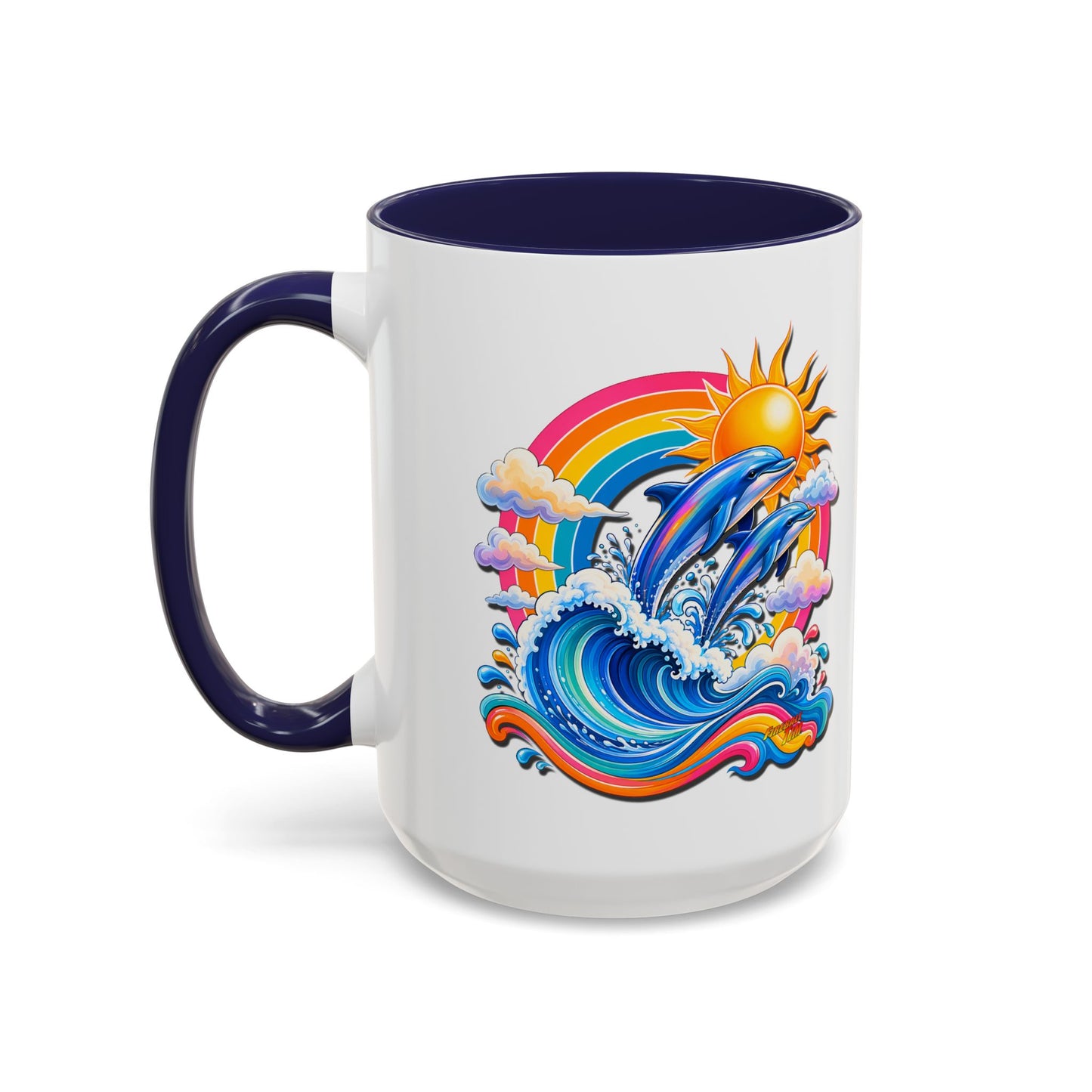 DOLPHIN SPLASH 1 Aquarium Series Fireball Art Coffee Mug - 2 Sizes