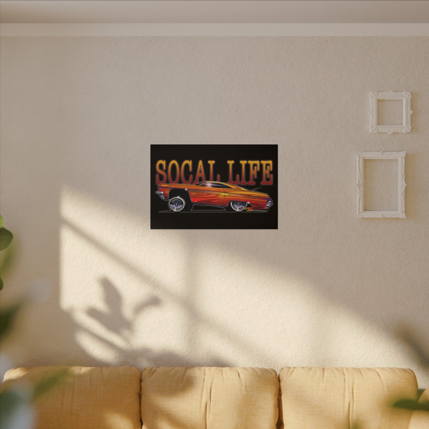 CHEVY IMPALA LOWRIDER Fireball Art Canvas Print