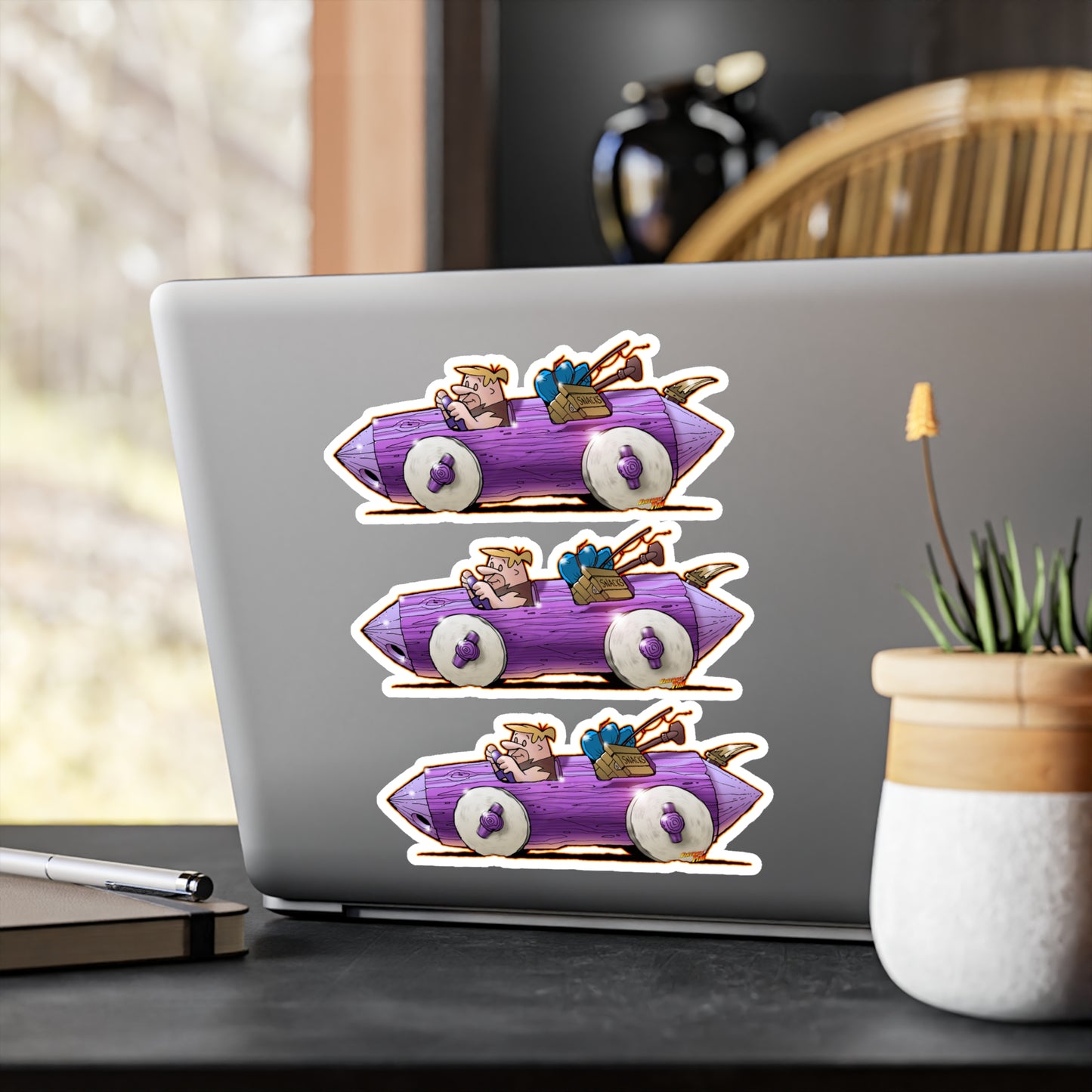 FLINSTONES BARNEY RUBBLE Gone Fishing Fireball Collectible Decal Sticker Set
