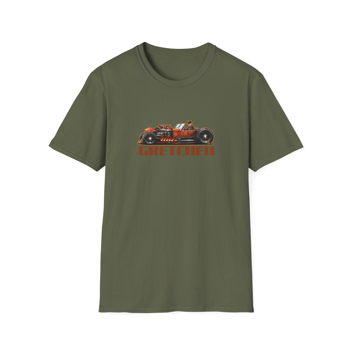 CUSTOM RAT ROD Hot Rod Gretchen Collectible Fireball Art TeeShirt