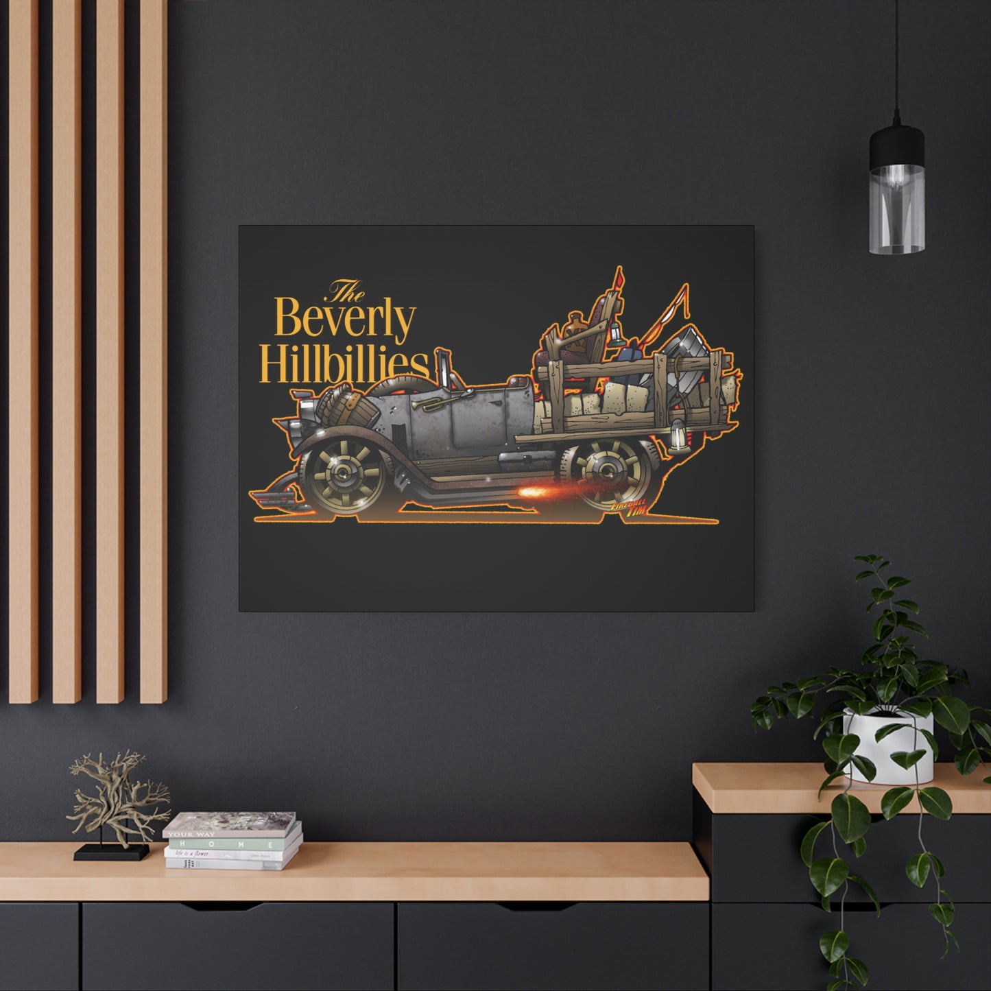 BEVERLY HILLBILLIES JALOPY Canvas Art Wall Print - 11x14
